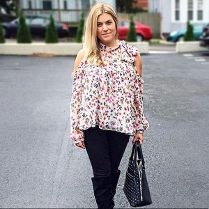 Floral Zara Trafaluc Collection Off Shoulder Top